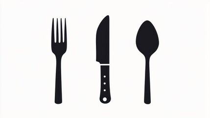 Cutlery icons on white background