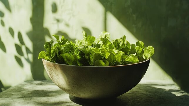 fresh green salad in a bowl 