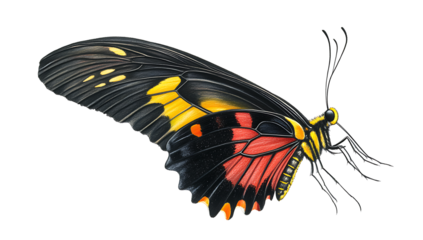 Beautiful butterfly isolated on white background.