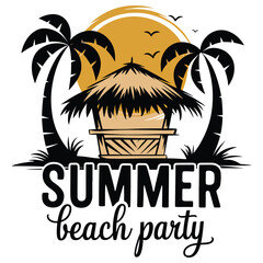 Summer beach party graphic design
