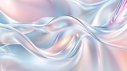 Fototapeta premium Colorful fluid abstract waves creating a soft and tranquil atmosphere in a digital artwork