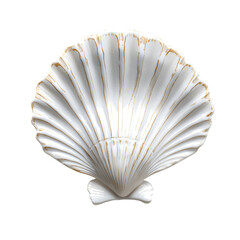 Elegant White Scallop Shell Dish Gold Accents Home Decor