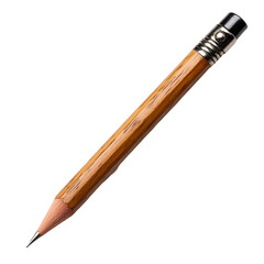 Wooden Pencil with Eraser Isolated on Black Background,