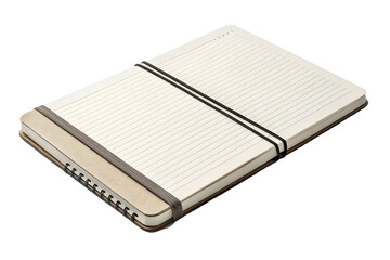 Open Notebook with Ruled Pages on Light Backdrop.