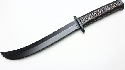 Black Japanese katana on white background