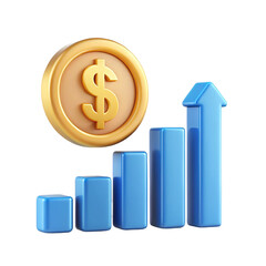 business graph with dollar sign