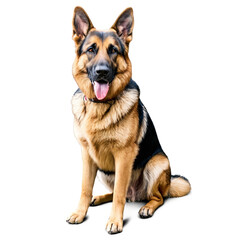 german shepherd dog isolated on transparent background