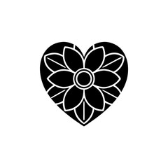 creative details Heart-Shaped Flower Icon vector illustration 