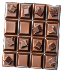 Fototapeta premium A square chocolate bar broken into many small individual pieces