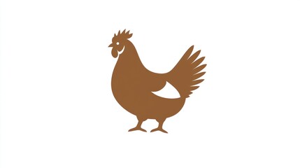 Obraz premium Farm Chicken Silhouette Illustration