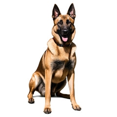 belgian malinois dog isolated on transparent background