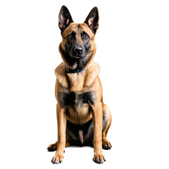 belgian malinois dog isolated on transparent background