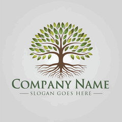 Obraz premium Tree Logo Design Vector Illustration