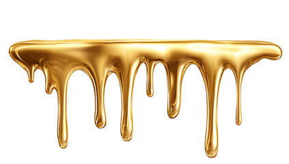 Dripping golden oil isolated on a white background, vector illustration, clipart design with clipping path PNG