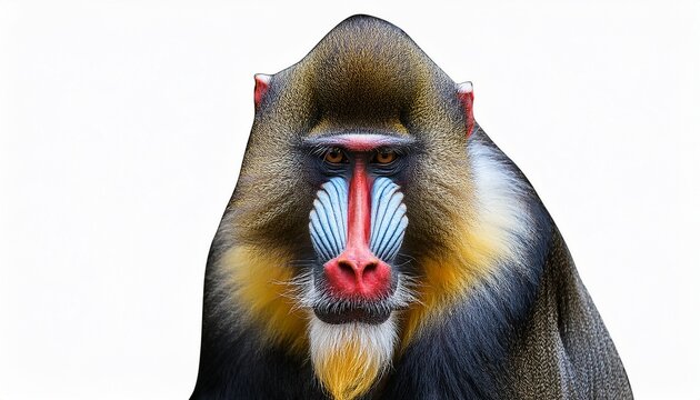mandrill isolate is on transparent background