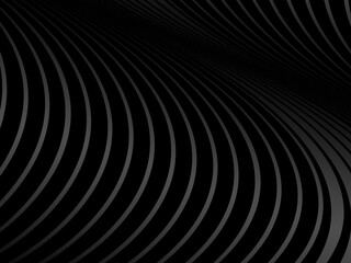 Abstract gradient gray geometric wave lines on black background. Shiny gray futuristic pattern. Futuristic technology concept, suitable for covers, posters, banners, flyers, websites, etc.