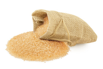 The brown sugar in a bag isolated on white background
