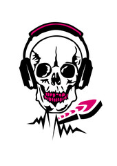 egaliseur casques dj audio tete de mort  musique