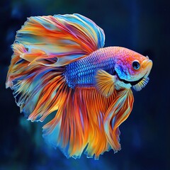 Fototapeta premium Vibrant betta fish with elaborate fins (18)