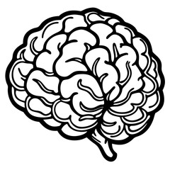 Obraz premium an illustrative image of a brain with black outlines on a clear background vector illustration