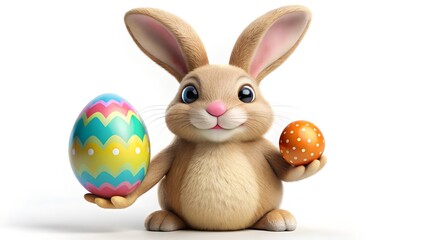 easter bunny with easter eggs