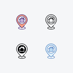 Location Pin vector icons set stock illustration