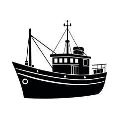 Trawler Black Vector Image for Web Design

