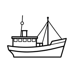 Professional Trawler Black Vector for Business Branding

