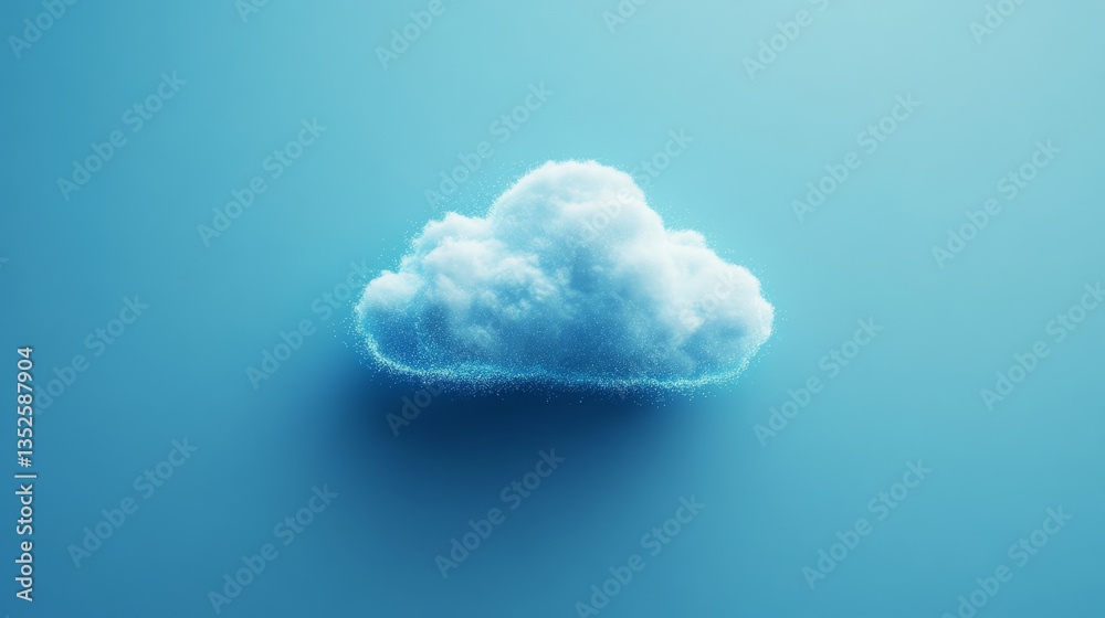 Poster cloud computing technology database storage security concept backup transfer. there is a large cloud