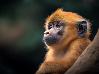 Obraz premium Golden Monkey Portrait for Zoo Enclosure.