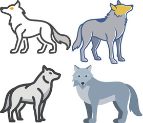 Cute cartoon vector illustration of a diverse set of dog breeds