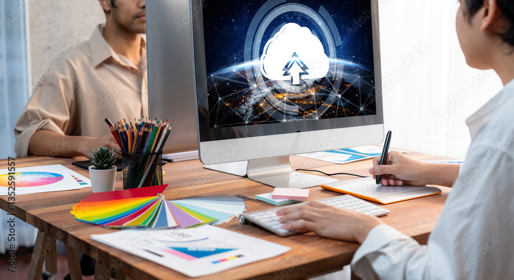 Poster Cloud computing software for brisk remote work and personal data storage