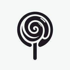 Lollipop Swirl silhouette in black on a white background 