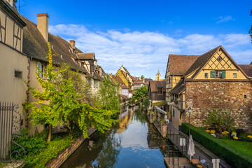 Colmar is a medieval town in France’s Alsace wine region, France