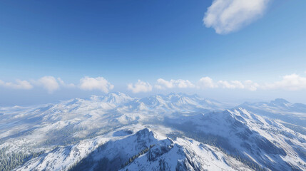 Obraz premium 白銀の大地を見下ろす天空の眺め