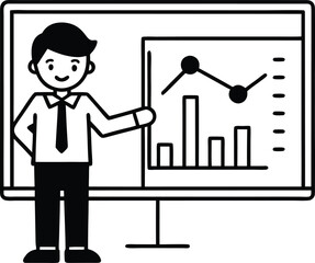 business man and business graph
