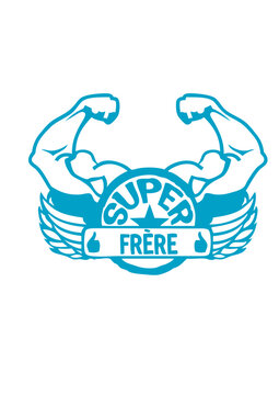 logo super frere aile bras muscle