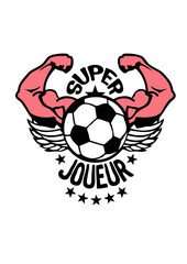 Obraz premium super football joueur biceps musclé ballon logo