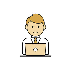 businessman working on laptop