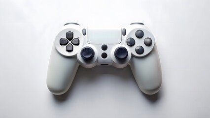 White Gaming Controller on White Background
