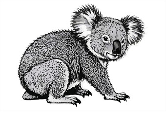 illustration of a cute Koala isolated on a white background