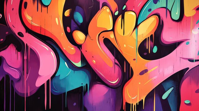 Fototapeta colorful graffiti background, graffiti wallpaper, abstract colored background for design