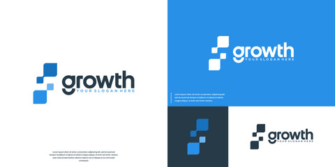 economic growth chart logo, minimalist abstract, digital investment, graphic design template.