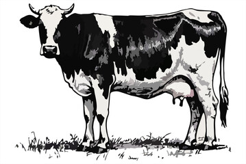 Dairy cow's milk isolated on white background