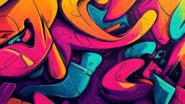 Fototapeta colorful graffiti background, graffiti wallpaper, abstract colored background for design