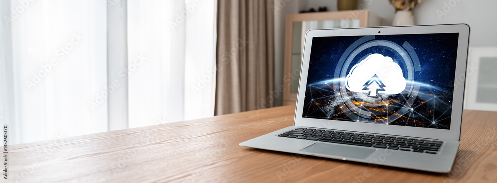 Poster cloud computing software for modish remote work and personal data storage
