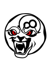 billard boule face cartoon gueule ouverte feroce