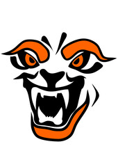 gueule animal tigre lion feroce panthere cartoon face