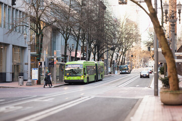 Fototapeta premium public city bus transportation