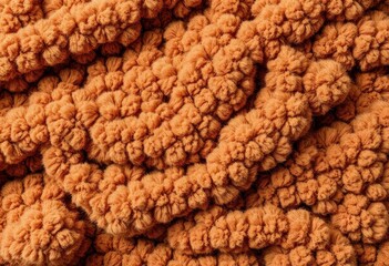 Close-up of crumpled brown fuzzy fabric, rough texture, earth tones, close-up